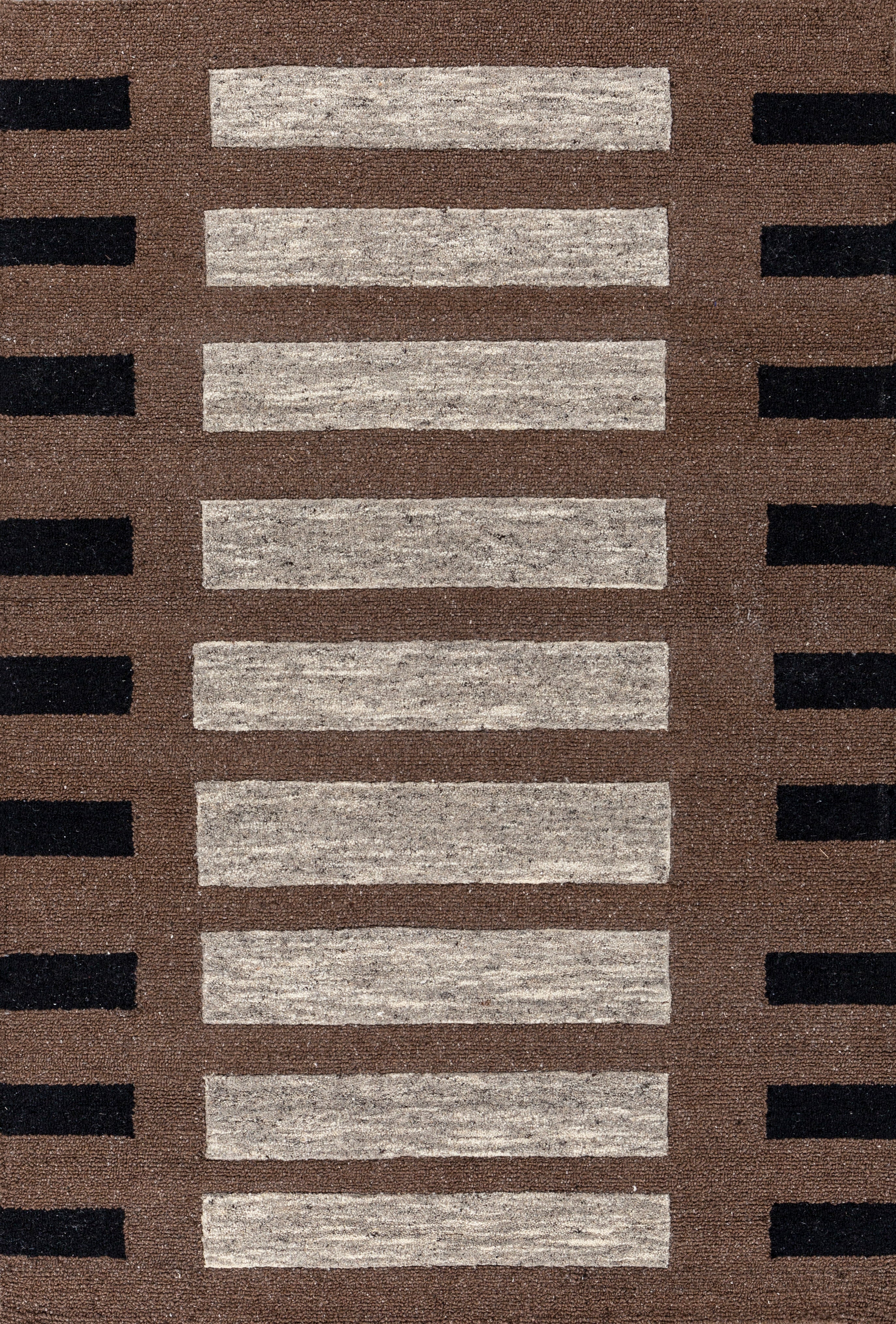 Carpet For Living room 4X6 Feet Beige And Brown Wool & Viscose Rectangle Moroccan And Tribal Rug - I MEAN DESIGN