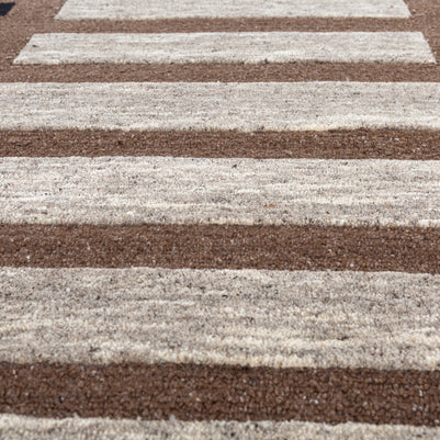 Carpet For Living room 4X6 Feet Beige And Brown Wool & Viscose Rectangle Moroccan And Tribal Rug