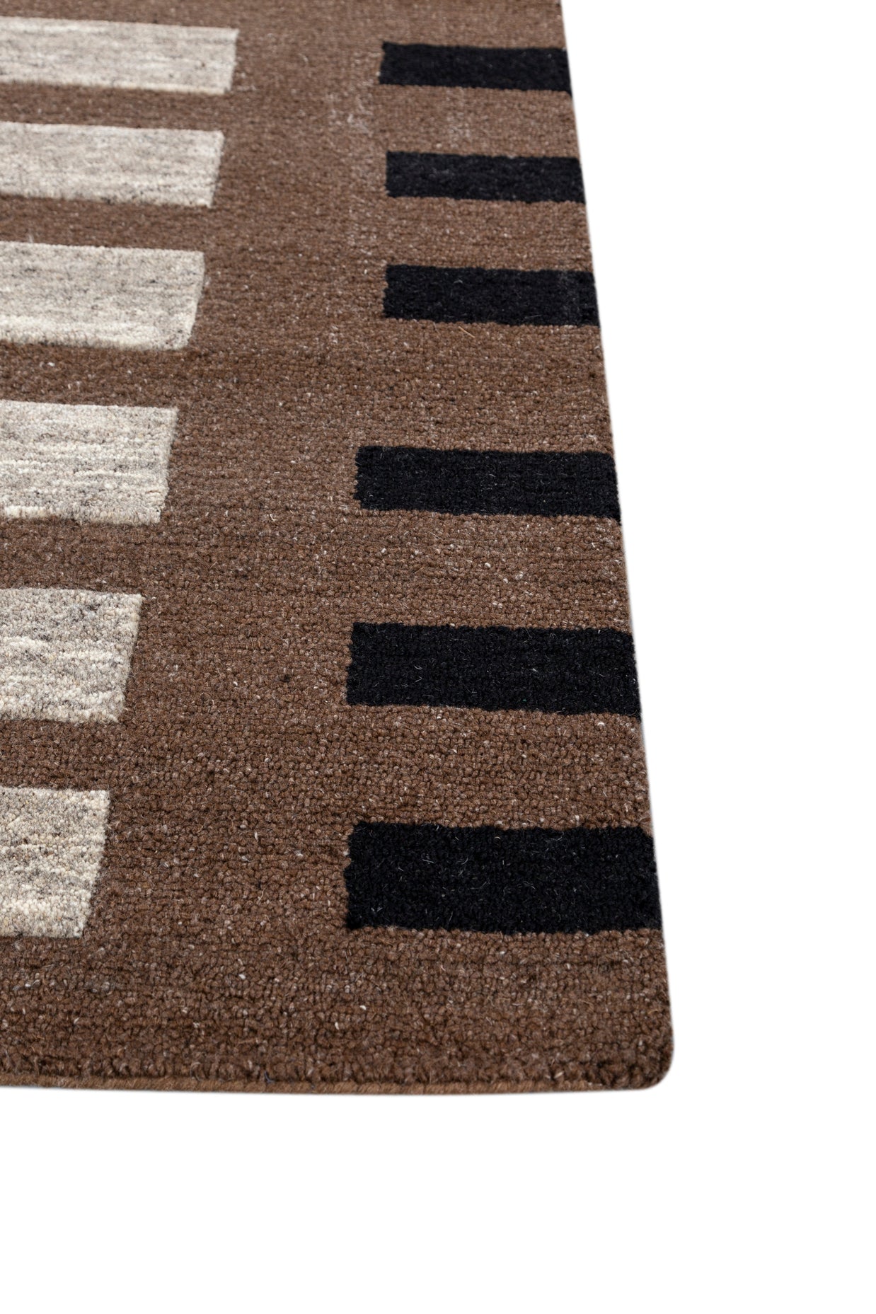 Carpet For Living room 4X6 Feet Beige And Brown Wool & Viscose Rectangle Moroccan And Tribal Rug - I MEAN DESIGN