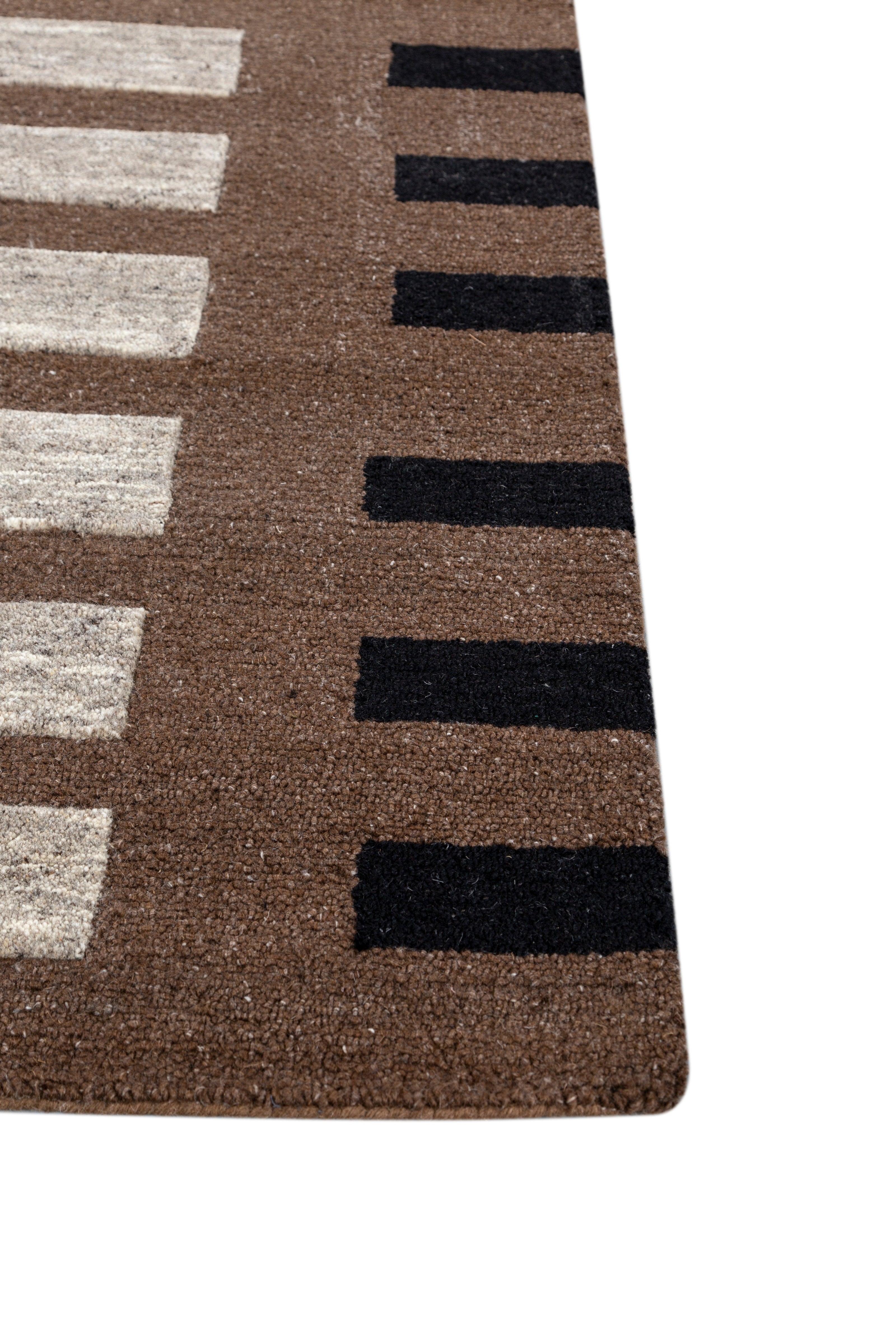 Carpet For Living room 4X6 Feet Beige And Brown Wool & Viscose Rectangle Moroccan And Tribal Rug - I MEAN DESIGN