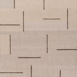 Carpet For Living room 4X6 Feet Beige And Brown Wool & Viscose Rectangle Moroccan And Tribal Rug