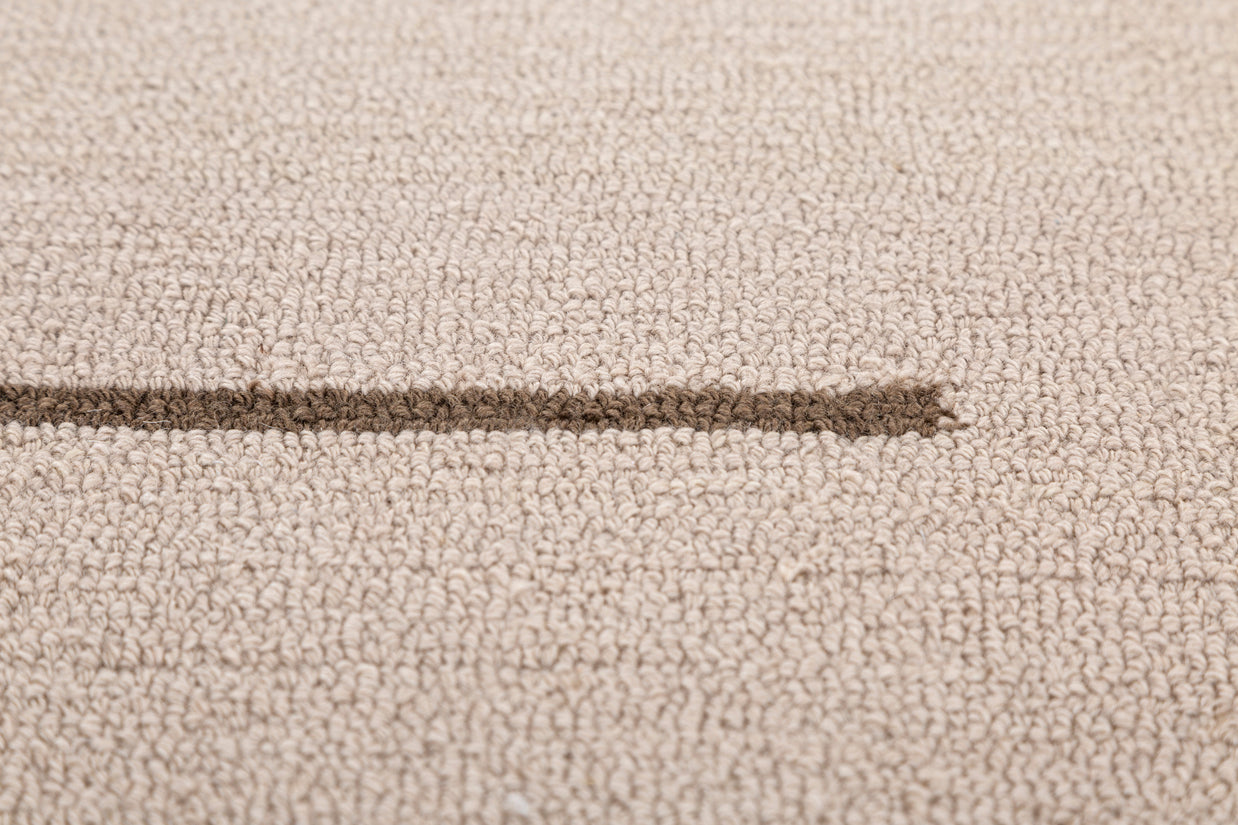 Carpet For Living room 4X6 Feet Beige And Brown Wool & Viscose Rectangle Moroccan And Tribal Rug