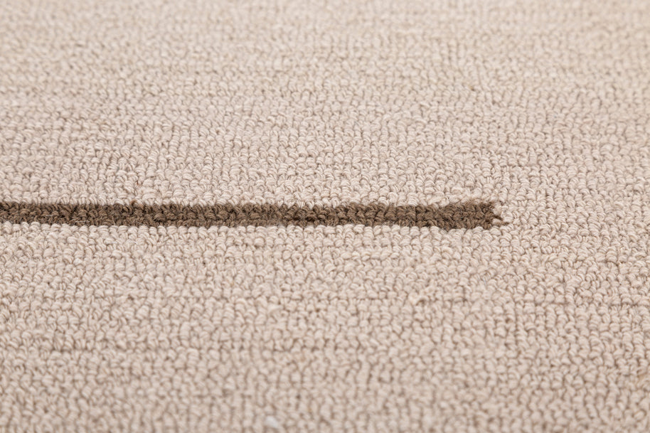 Carpet For Living room 4X6 Feet Beige And Brown Wool & Viscose Rectangle Moroccan And Tribal Rug - I MEAN DESIGN