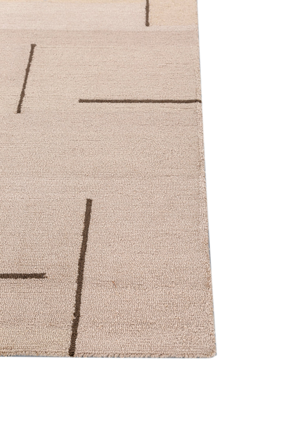 Carpet For Living room 4X6 Feet Beige And Brown Wool & Viscose Rectangle Moroccan And Tribal Rug - I MEAN DESIGN