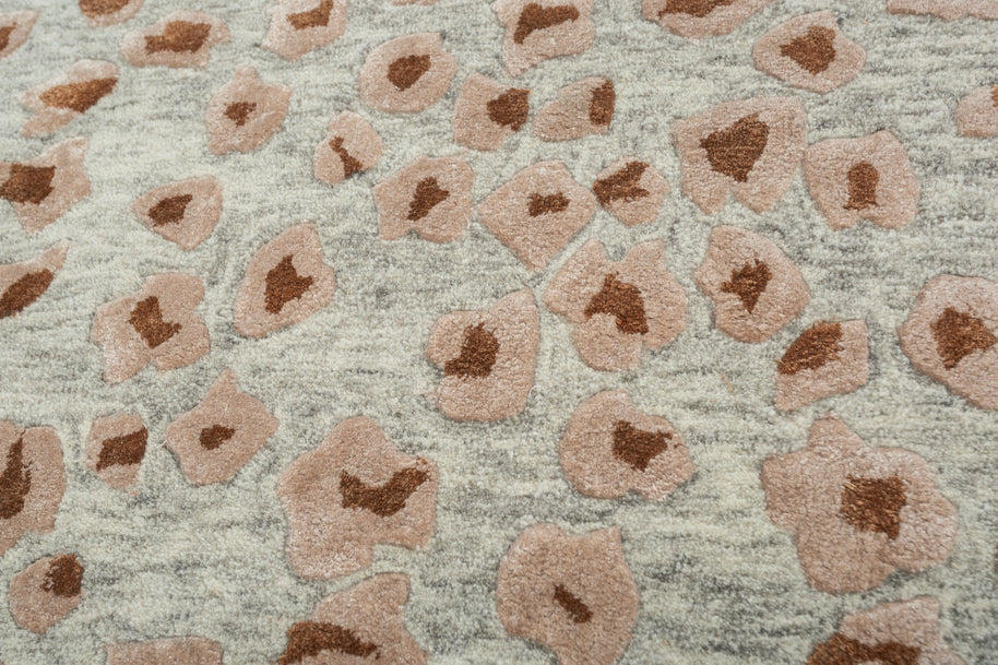 Carpet For Living room 4X6 Feet Beige And Brown Wool & Viscose Rectangle Moroccan And Tribal Rug