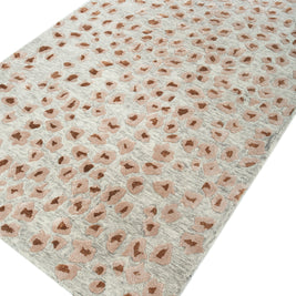 Carpet For Living room 4X6 Feet Beige And Brown Wool & Viscose Rectangle Moroccan And Tribal Rug