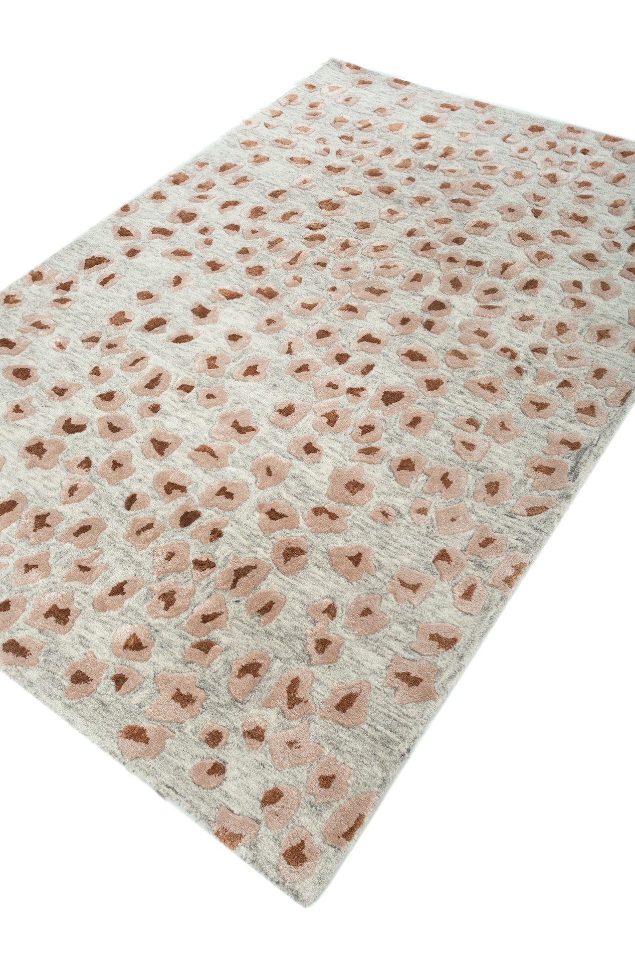 Carpet For Living room 4X6 Feet Beige And Brown Wool & Viscose Rectangle Moroccan And Tribal Rug