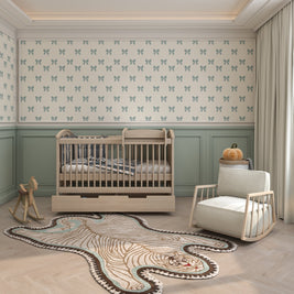 Carpet For Living room 3X4'8 Feet Ivory Wool and Viscose Irregular Floral and Tropical Rug