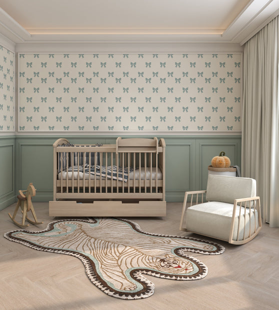 Carpet For Living room 3X4'8 Feet Ivory Wool and Viscose Irregular Floral and Tropical Rug