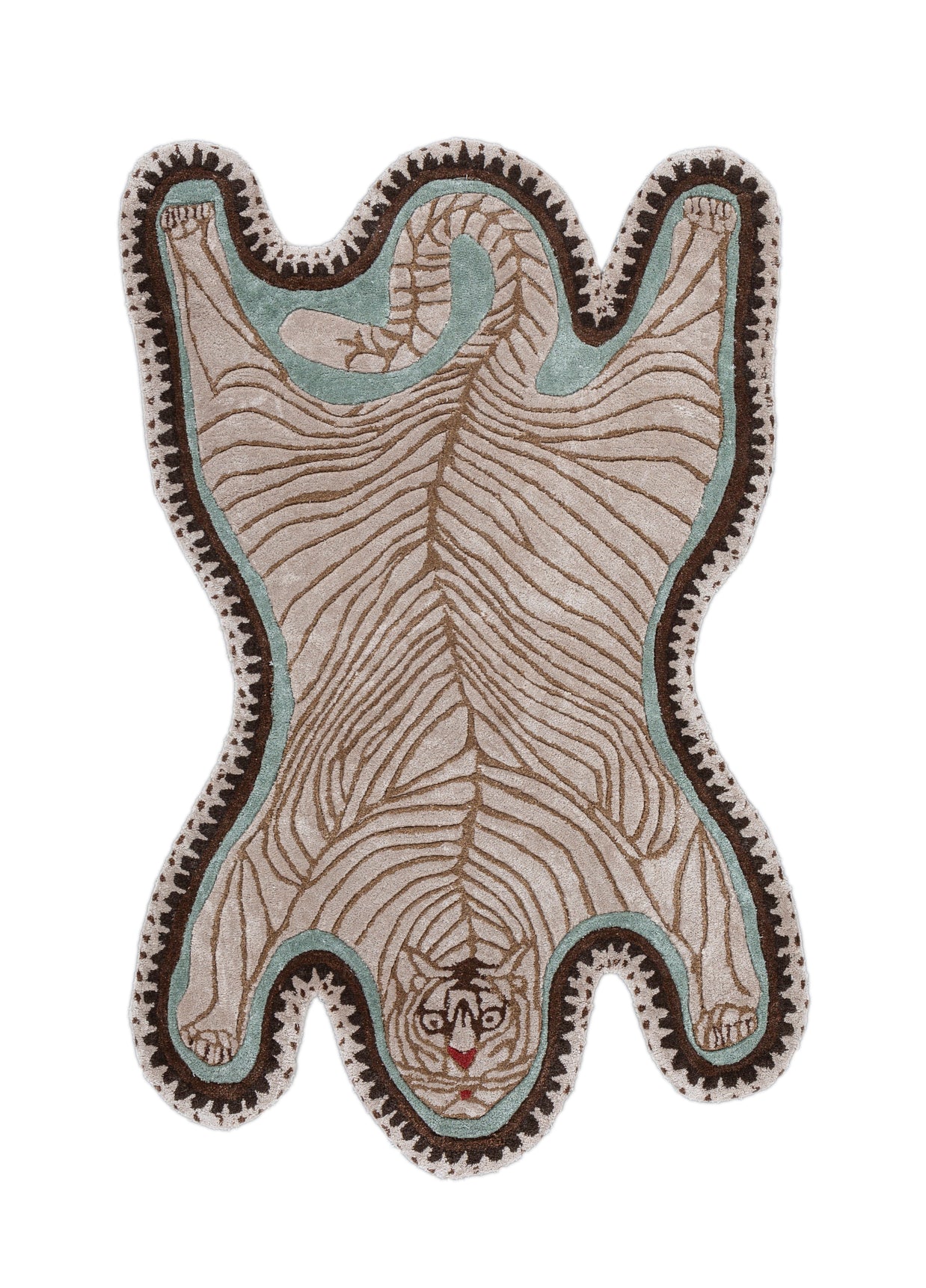 Carpet For Living room 3X4'8 Feet Ivory Wool and Viscose Irregular Floral and Tropical Rug