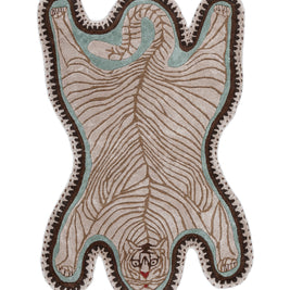 Carpet For Living room 3X4'8 Feet Ivory Wool and Viscose Irregular Floral and Tropical Rug