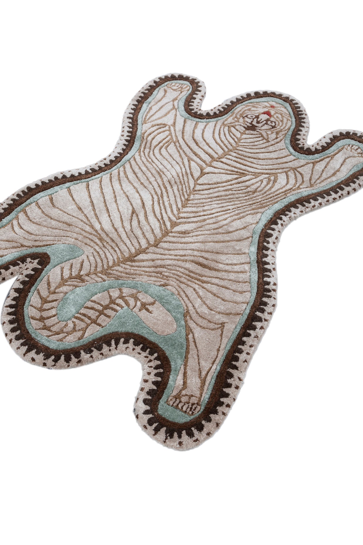 Carpet For Living room 3X4'8 Feet Ivory Wool and Viscose Irregular Floral and Tropical Rug