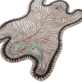 Carpet For Living room 3X4'8 Feet Ivory Wool and Viscose Irregular Floral and Tropical Rug