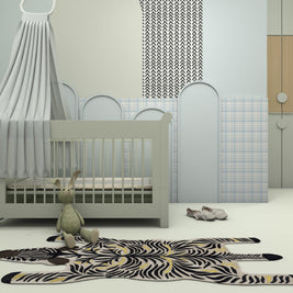 Carpet For Living room 3X7'2 Feet Ivory Wool and Viscose Irregular floral and tropical Rug