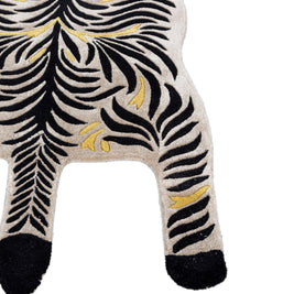 Carpet For Living room 3X7'2 Feet Ivory Wool and Viscose Irregular floral and tropical Rug