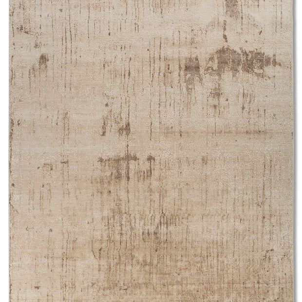 Carpet For Living room 4X6 Feet Ivory Wool and Silk Rectangle Abstract Rug