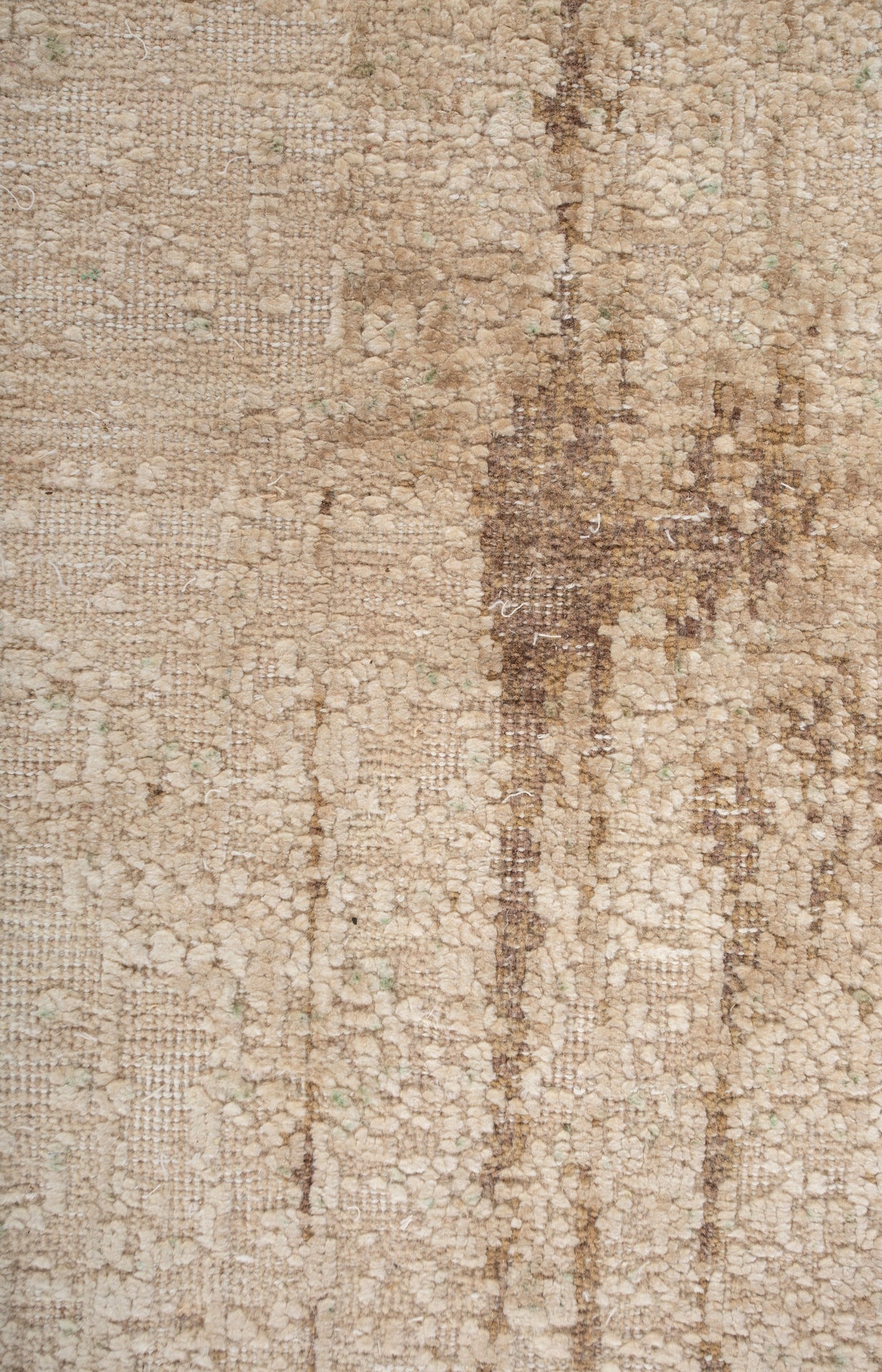 Carpet For Living room 4X6 Feet Ivory Wool and Silk Rectangle Abstract Rug