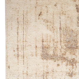 Carpet For Living room 4X6 Feet Ivory Wool and Silk Rectangle Abstract Rug