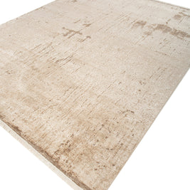 Carpet For Living room 4X6 Feet Ivory Wool and Silk Rectangle Abstract Rug