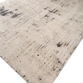 Carpet For Living room 4X6 Feet Ivory Wool and Silk Rectangle Abstract Rug