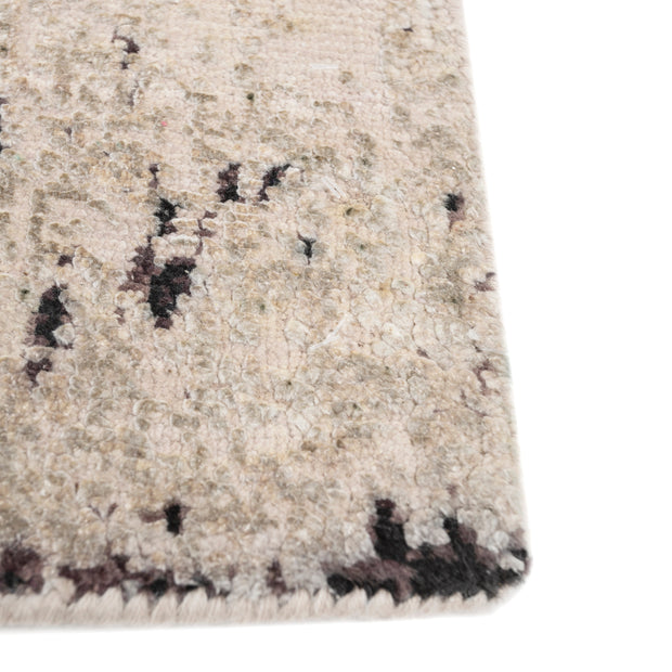 Carpet For Living room 5X8 Feet Ivory Wool and Silk Rectangle Abstract Rug