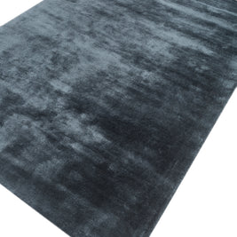 Carpet For Living room 5X8 Feet Blue Viscose Rectangle Solid Rug