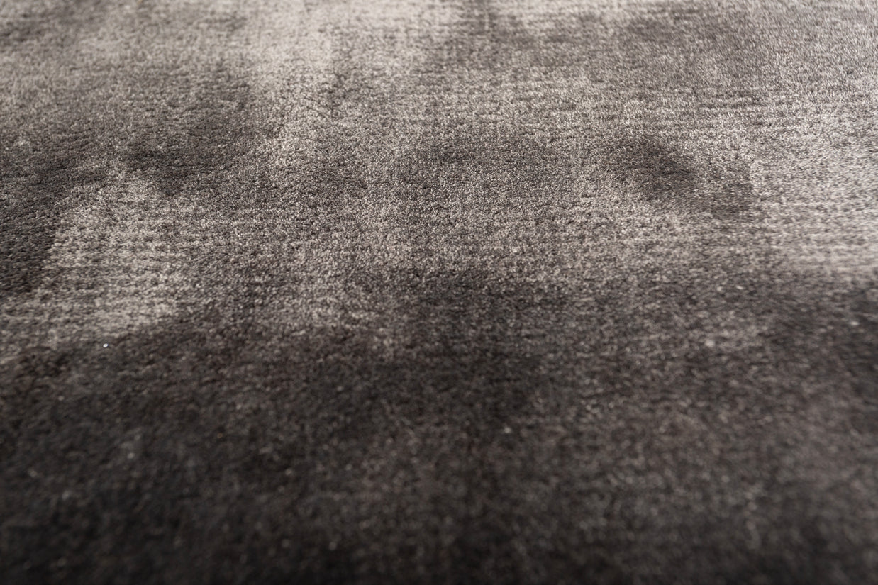 Carpet For Living room 5X8 Feet Grey And Black Viscose Rectangle Solid Rug