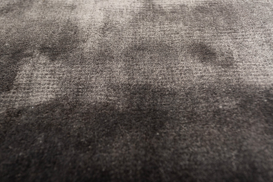 Carpet For Living room 5X8 Feet Grey And Black Viscose Rectangle Solid Rug - I MEAN DESIGN