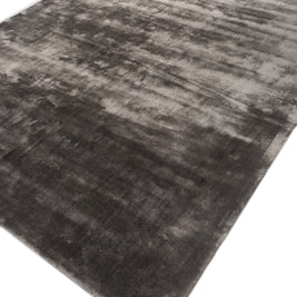 Carpet For Living room 5X8 Feet Grey And Black Viscose Rectangle Solid Rug
