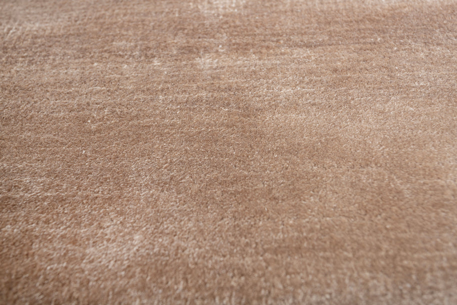 Carpet For Living room 5X8 Feet Beige And Brown Viscose Rectangle Solid Rug - I MEAN DESIGN