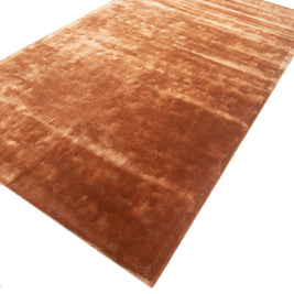 Carpet For Living room 5X8 Feet Red And Orange Viscose Rectangle Solid Rug