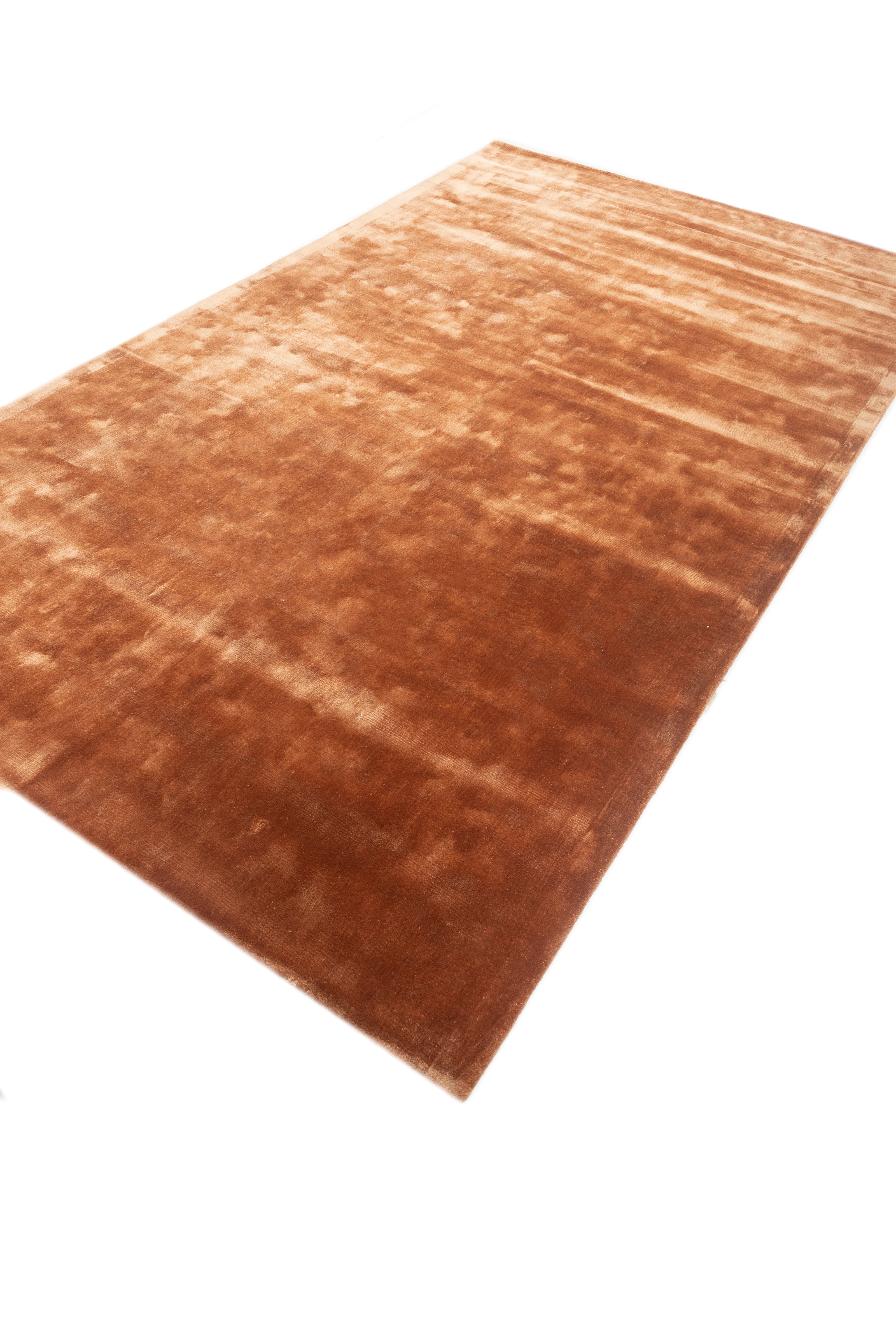 Carpet For Living room 5X8 Feet Red And Orange Viscose Rectangle Solid Rug