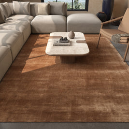 Carpet For Living room 5X8 Feet Gold Viscose Rectangle Solid Rug