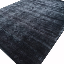 Carpet For Living room 5X8 Feet Blue Viscose Rectangle Solid Rug