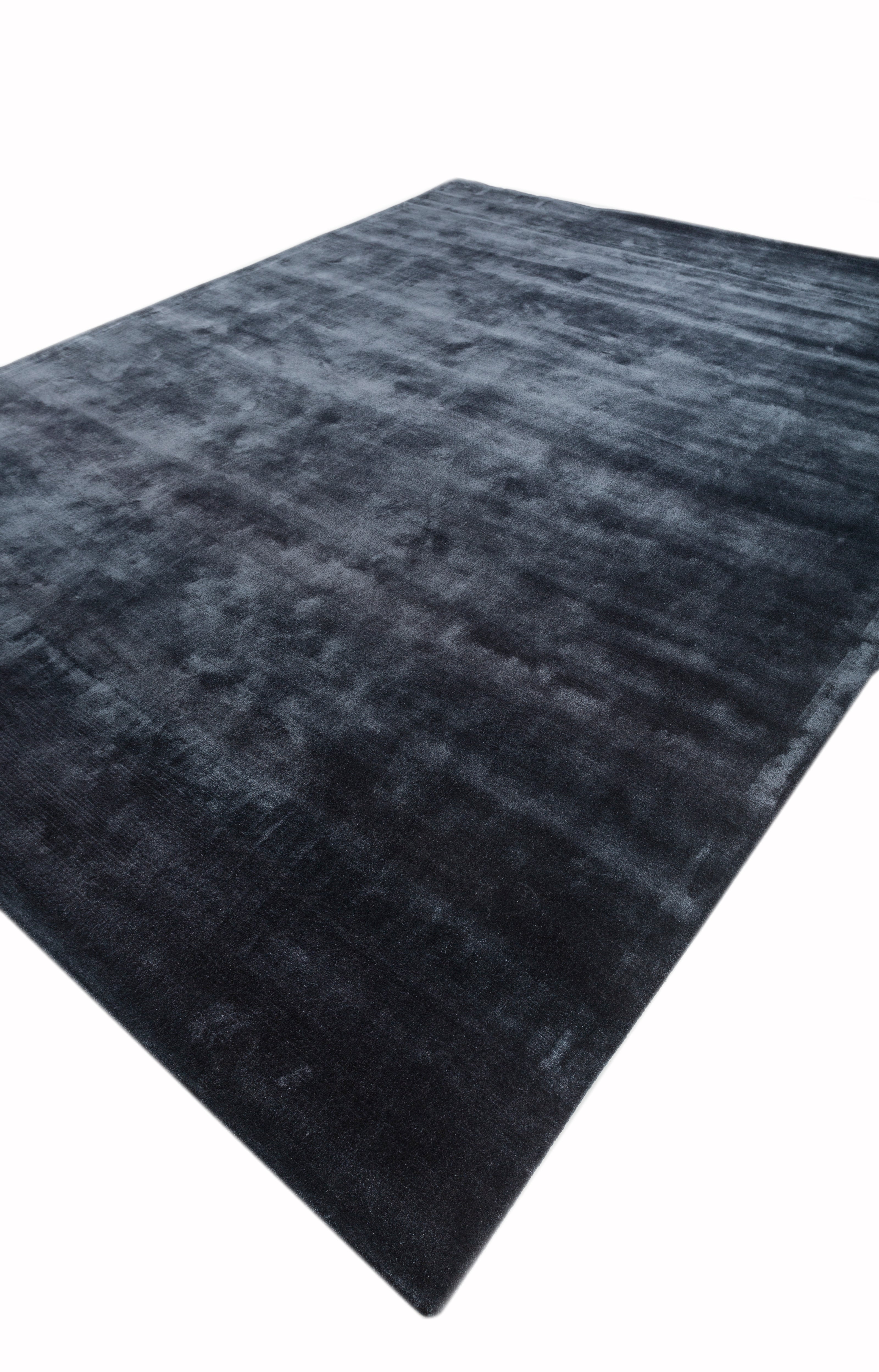 Carpet For Living room 5X8 Feet Blue Viscose Rectangle Solid Rug