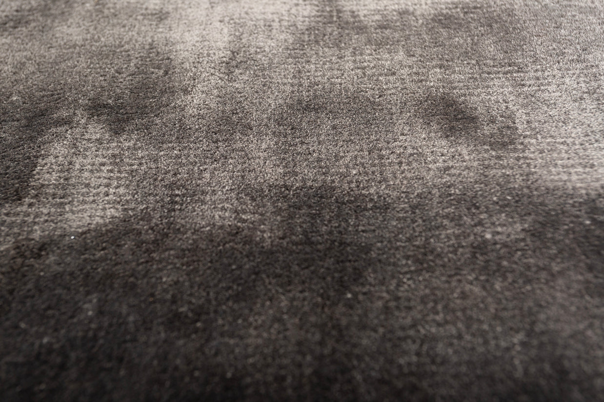 Carpet For Living room 6X9 Feet Grey And Black Viscose Rectangle Solid Rug