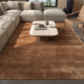 Carpet For Living room 6X9 Feet Gold Viscose Rectangle Solid Rug