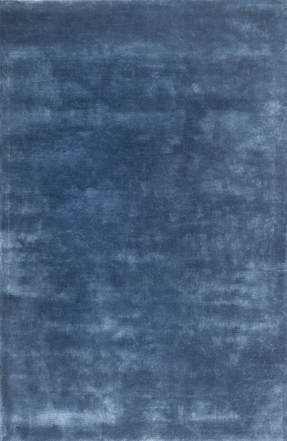 Carpet For Living room 6X9 Feet Blue Viscose Rectangle Solid Rug - I MEAN DESIGN