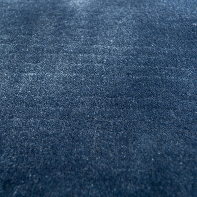 Carpet For Living room 6X9 Feet Blue Viscose Rectangle Solid Rug