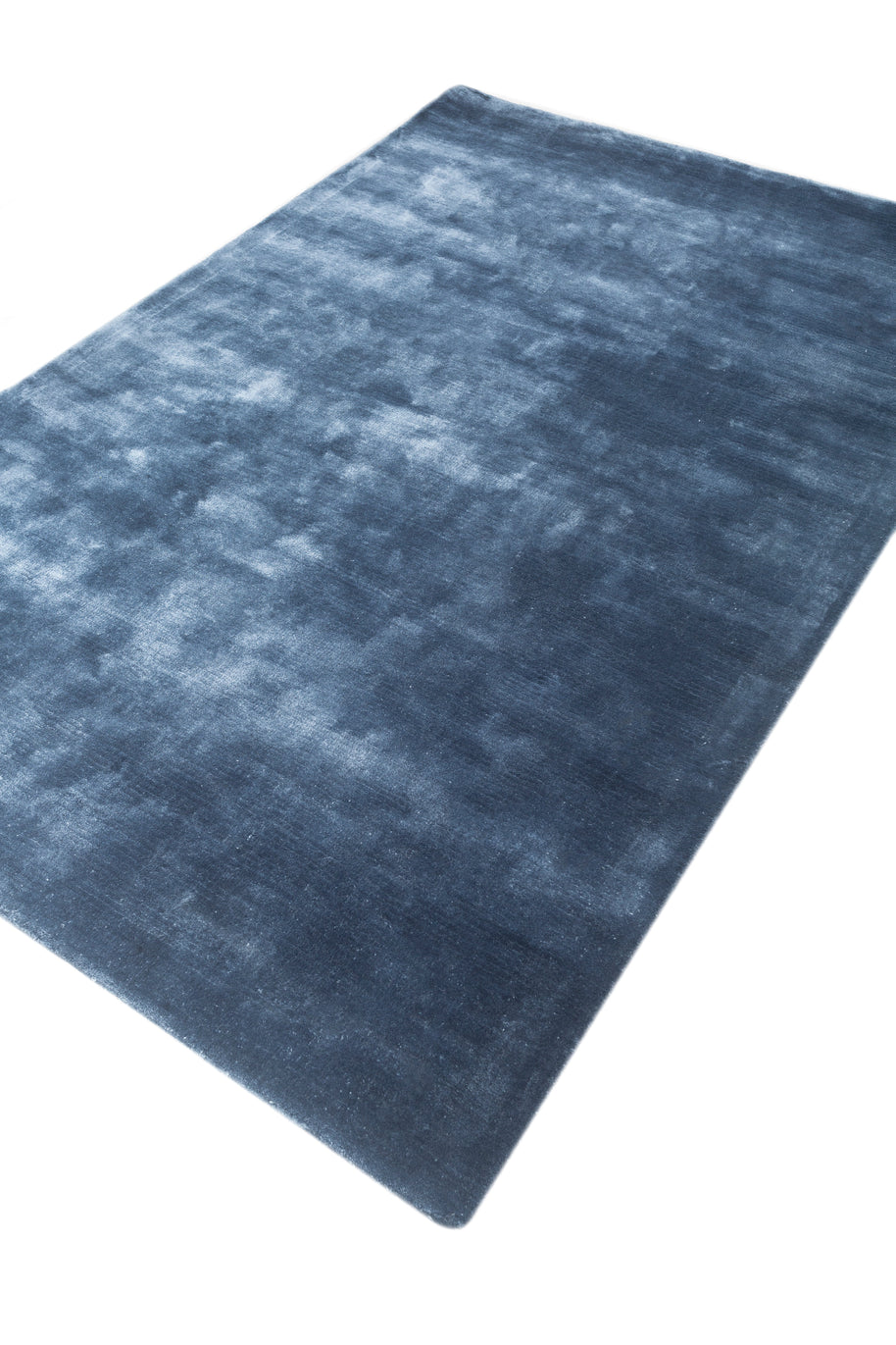 Carpet For Living room 6X9 Feet Blue Viscose Rectangle Solid Rug - I MEAN DESIGN