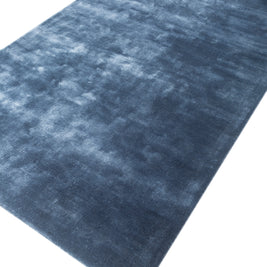 Carpet For Living room 6X9 Feet Blue Viscose Rectangle Solid Rug