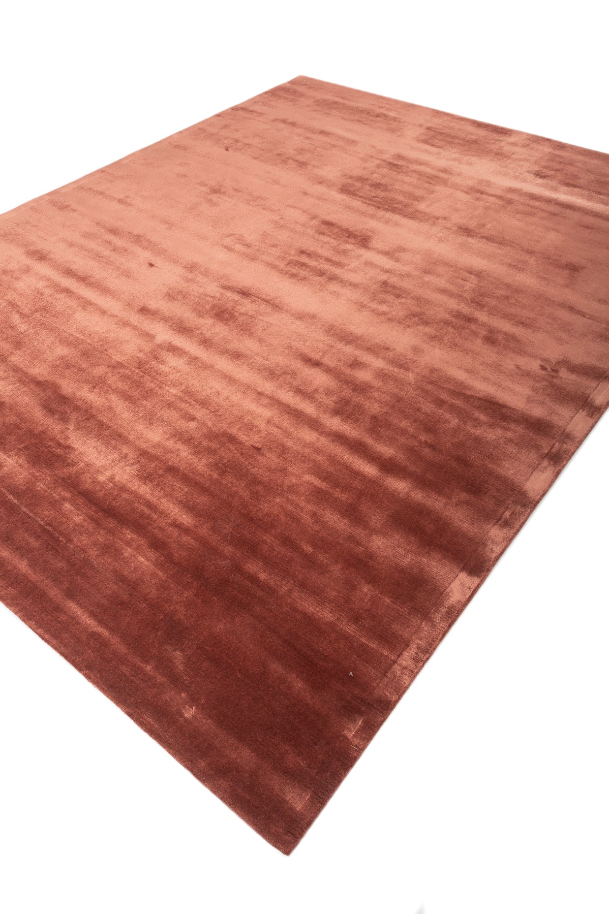 Carpet For Living room 5X8 Feet Red And Orange Viscose Rectangle Solid Rug