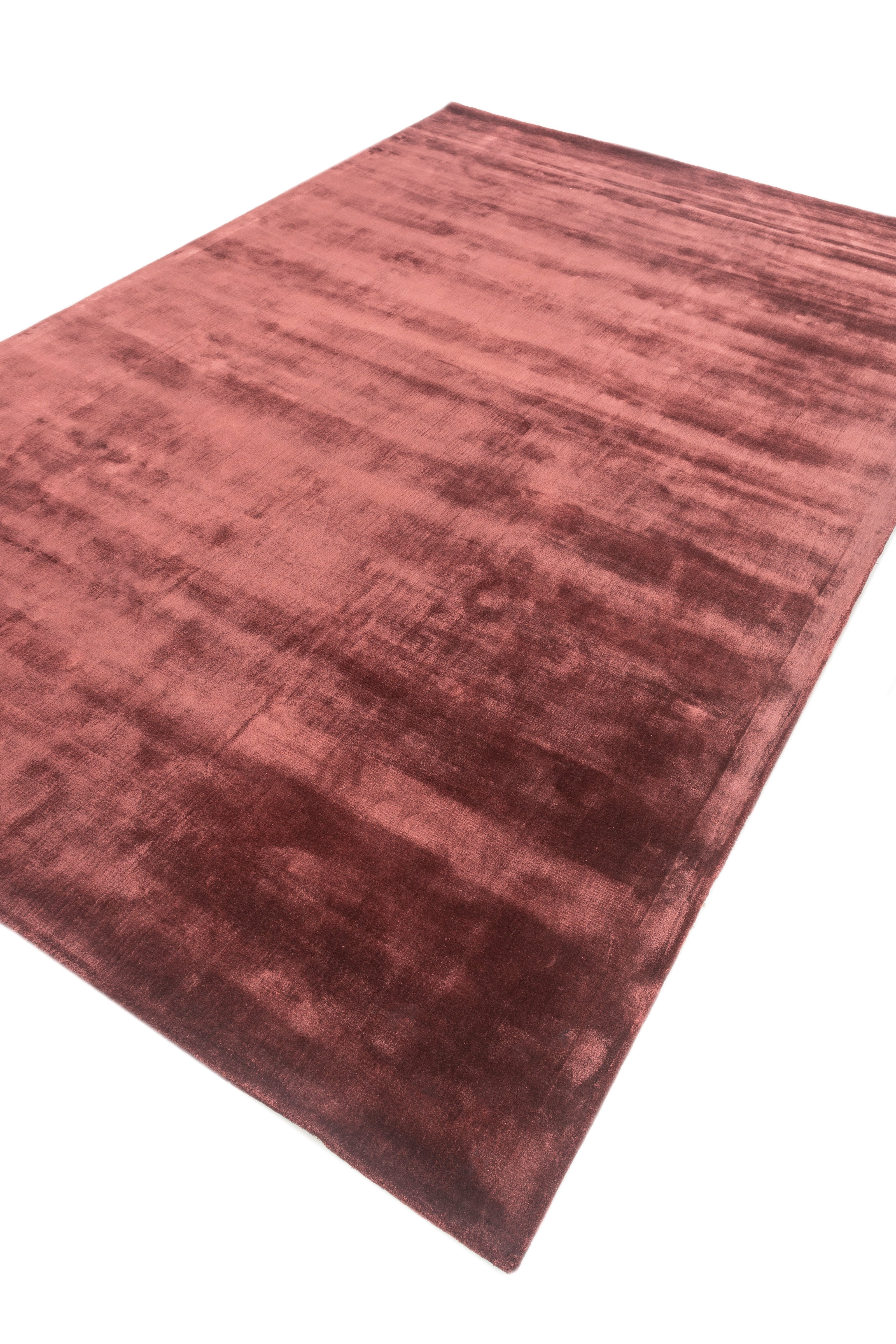 Carpet For Living room 5X8 Feet Red And Orange Viscose Rectangle Solid Rug