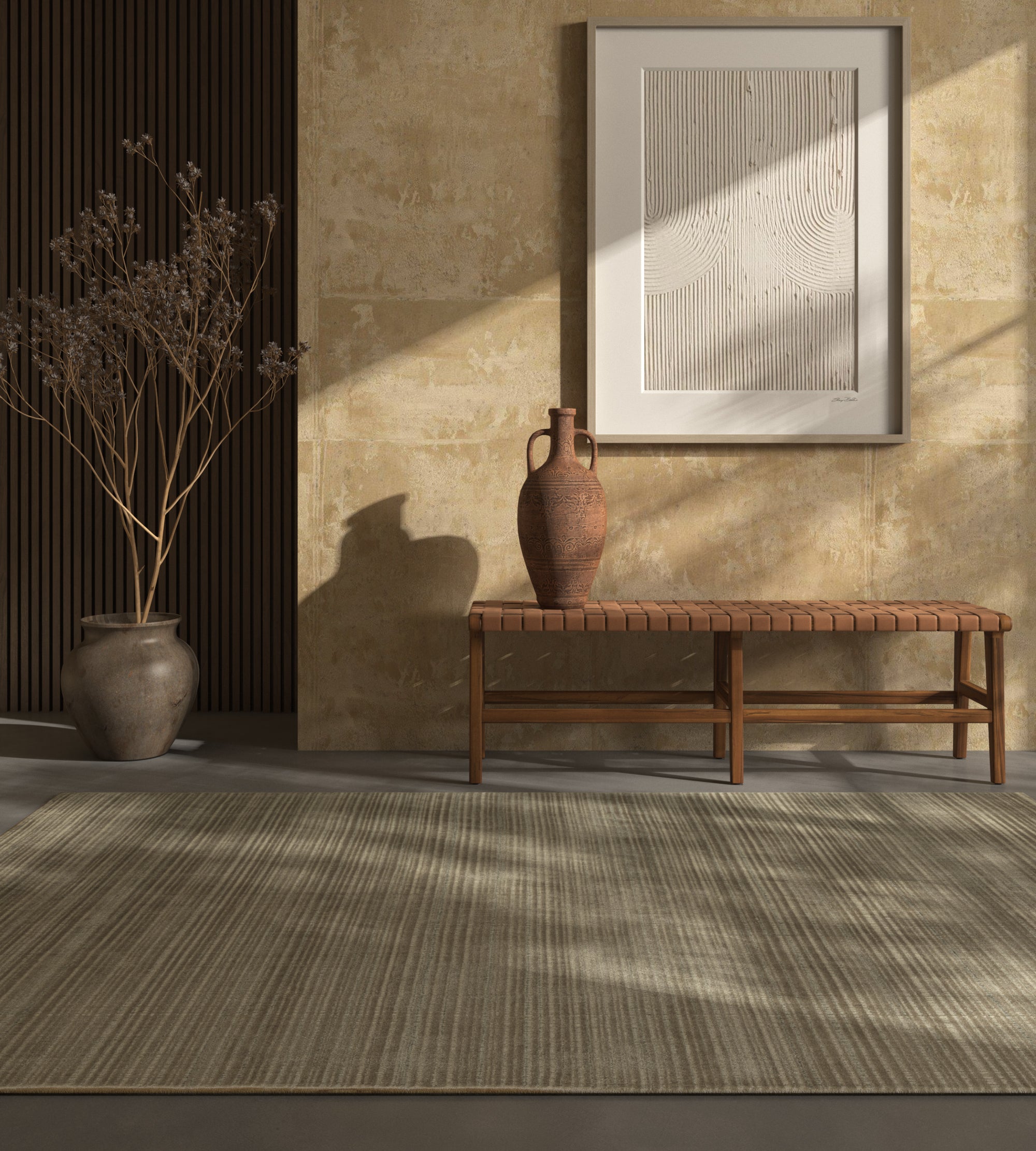 Carpet For Living room 2x3 Feet Grey and Black Wool and Bamboo Silk Rectangle Solid Rug