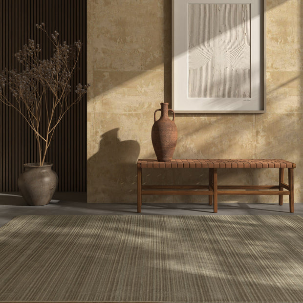 Carpet For Living room 2x3 Feet Grey and Black Wool and Bamboo Silk Rectangle Solid Rug