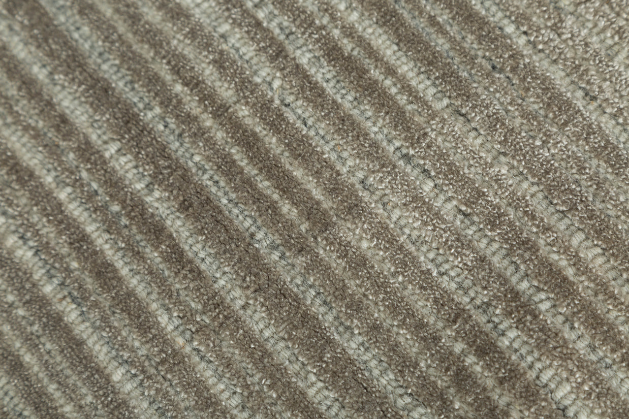 Carpet For Living room 2x3 Feet Grey and Black Wool and Bamboo Silk Rectangle Solid Rug