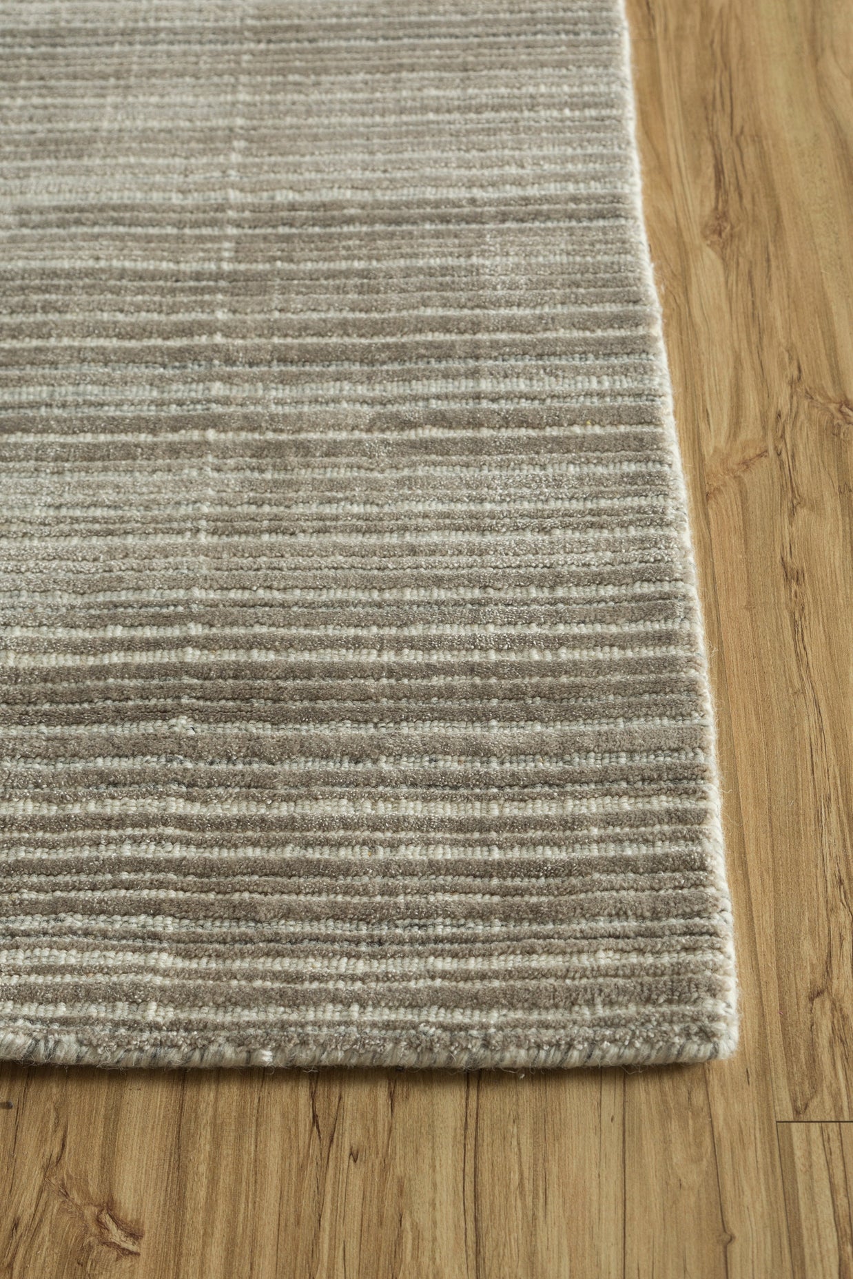 Carpet For Living room 2x3 Feet Grey and Black Wool and Bamboo Silk Rectangle Solid Rug