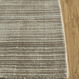 Carpet For Living room 2x3 Feet Grey and Black Wool and Bamboo Silk Rectangle Solid Rug