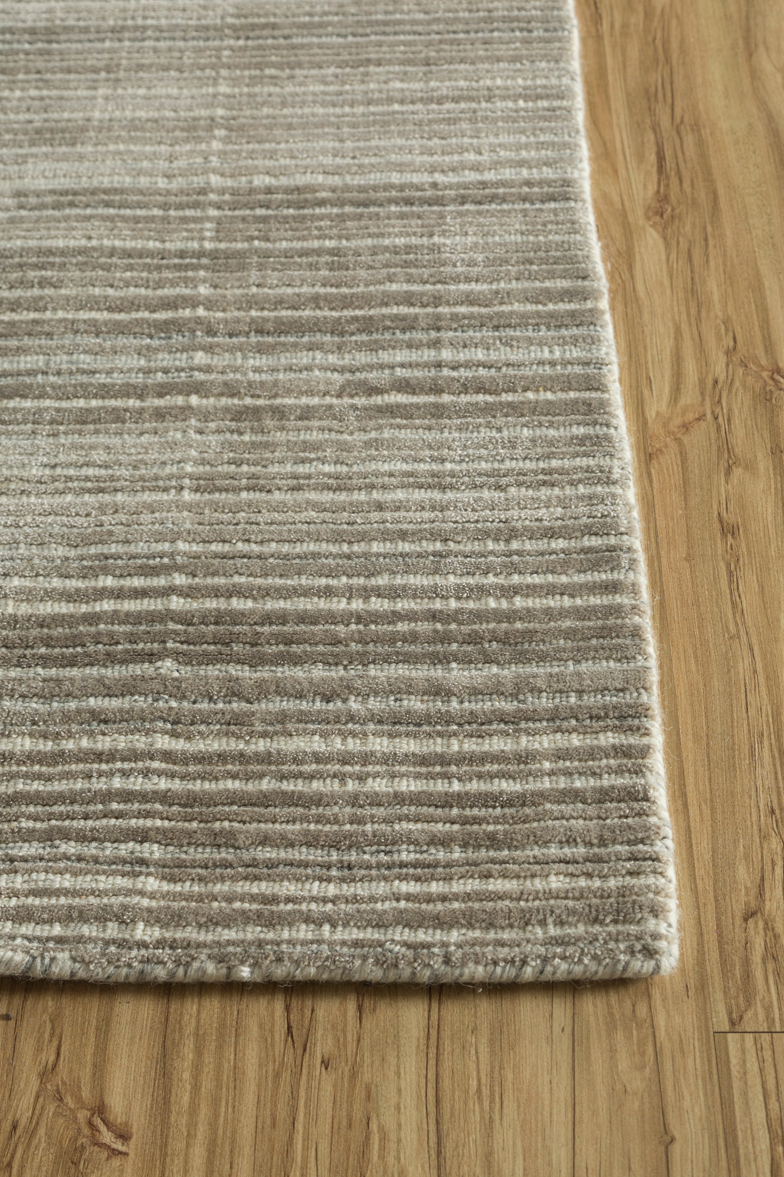 Carpet For Living room 2x3 Feet Grey and Black Wool and Bamboo Silk Rectangle Solid Rug