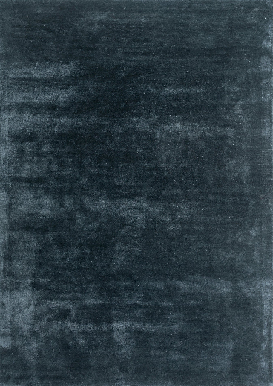 Carpet For Living room 4X6 Feet Blue Viscose Rectangle Solid Rug